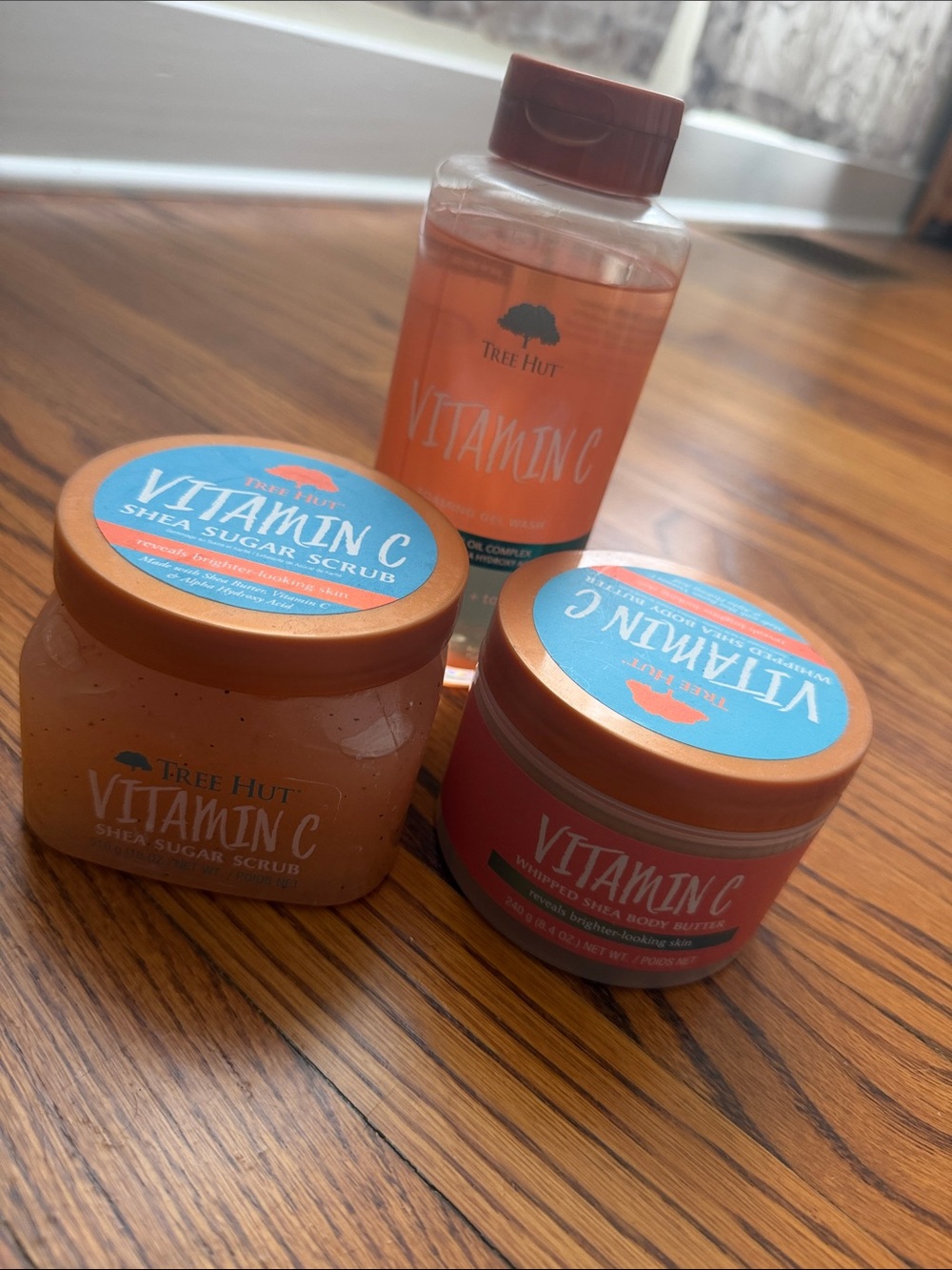 Vitamin C Body Wash & Shea Sugar Scrub Trio - Orange
